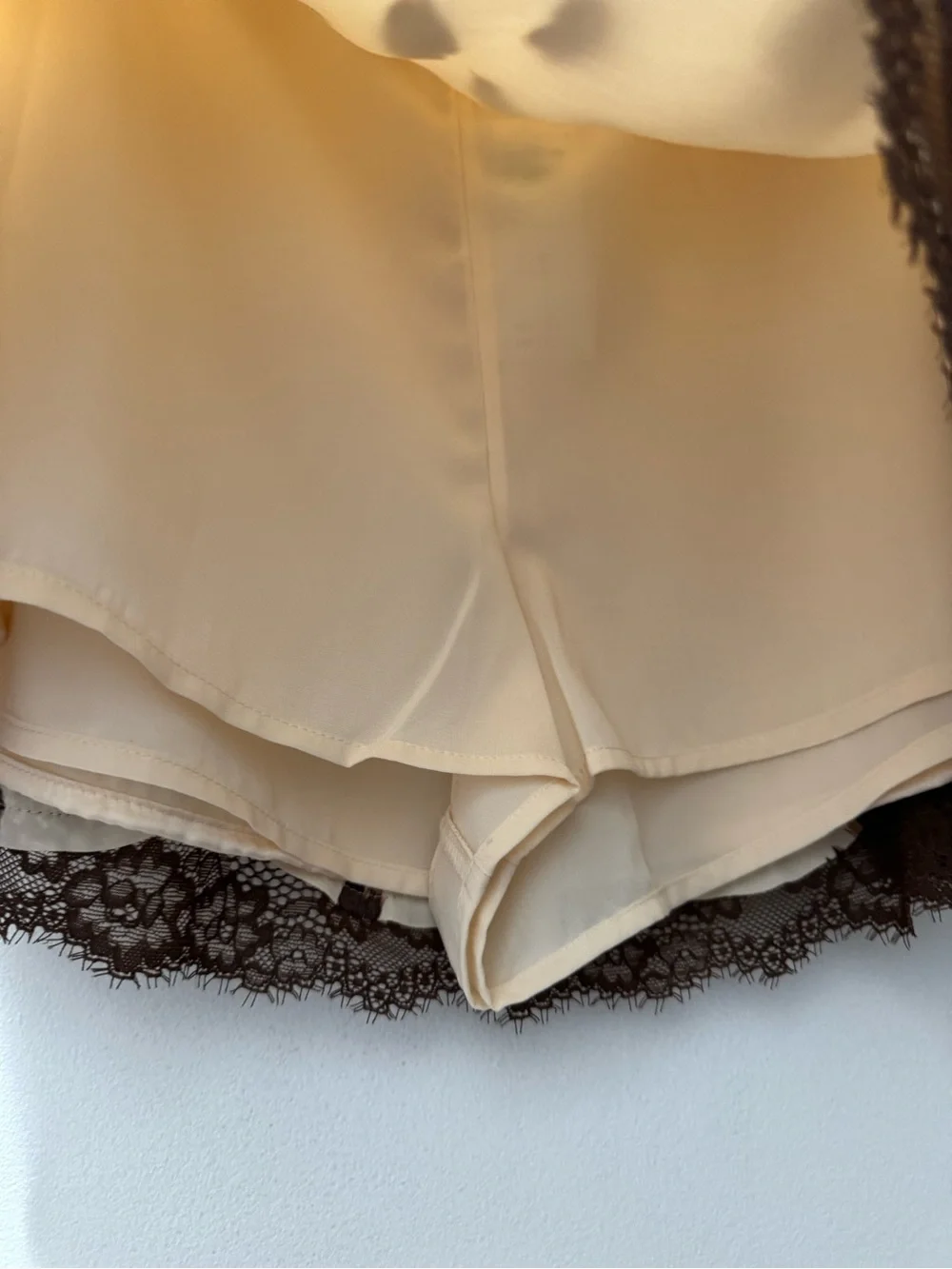 Abercrombie & Fitch Cream Animal Print Mini Skirt with Brown Spots
